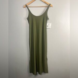 NWT Beyond Yoga Featherweight Resort Midi Tank Dress moss green size XS